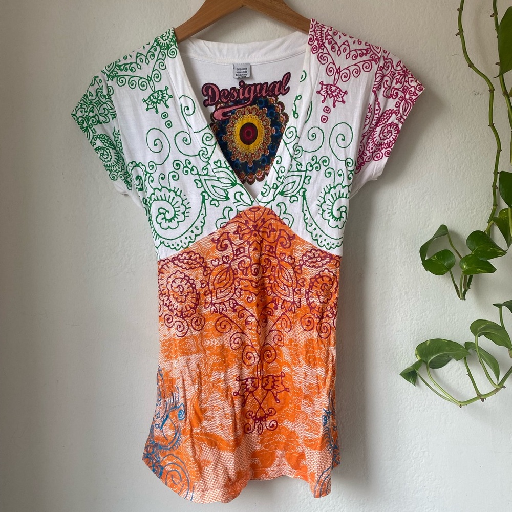Desigual multiple color shirt size large